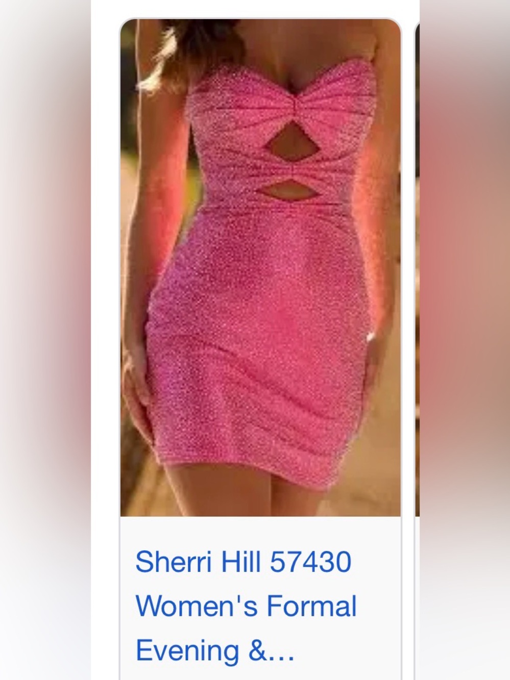 Sherri Hill Sparkling Light Blue Cutout Bodycon Dress style 57430 - Picture 4 of 4